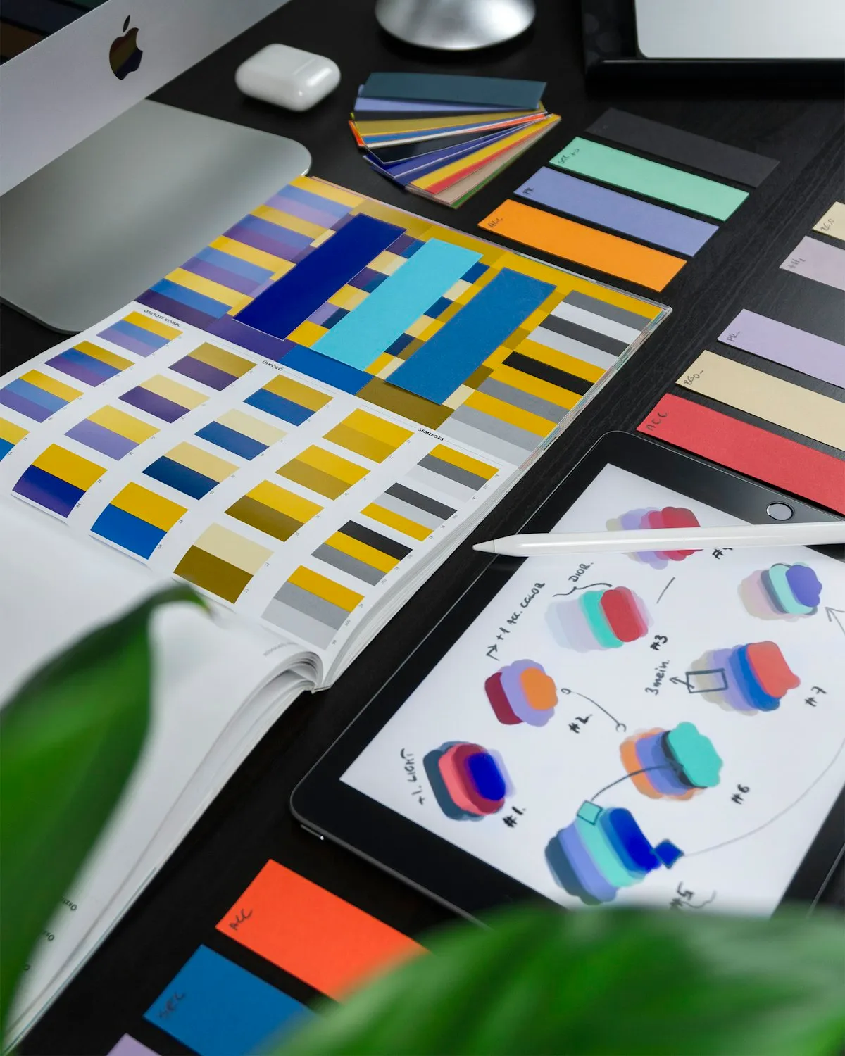 Creative branding agency team reviewing brand identity designs in a modern London studio.