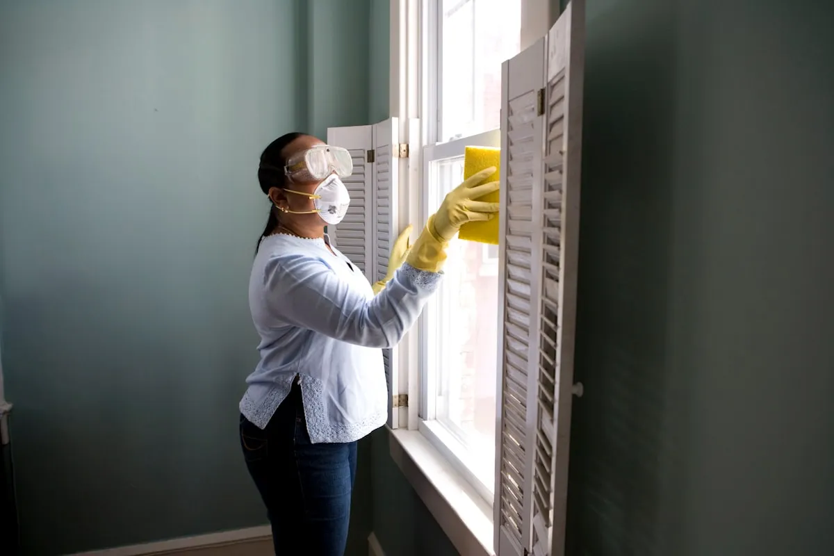 Professional cleaning technician preparing equipment before servicing a London commercial property